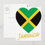 Jamaica Flag Heart Briefkaart (Voorkant / Achterkant)