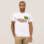 Jamaica Flag Heart en Map T-Shirt (Voorkant volledig)