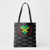 Jamaica Flag & Heart, Jamaicaanse mode van de vlag Tote Bag (Voorkant)