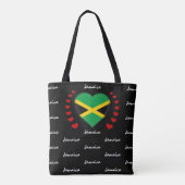 Jamaica Flag & Heart, Jamaicaanse mode van de vlag Tote Bag (Achterkant)
