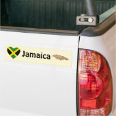 Jamaica Flag Heart + Map Bumpersticker (Op Truck)