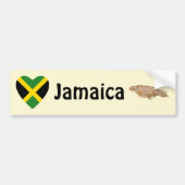 Jamaica Flag Heart + Map Bumpersticker (Voorkant)