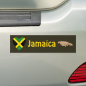 Jamaica Flag Heart + Map Bumpersticker (Op auto)