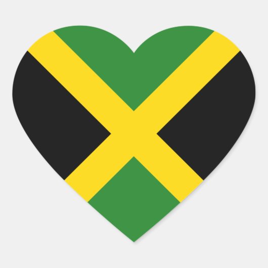Jamaica Flag Heart Sticker (Voorkant)