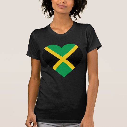Jamaica Flag Heart T-shirt (Voorkant)