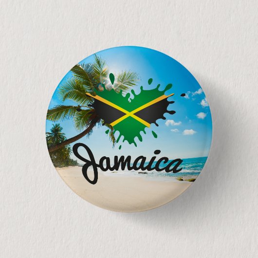 Jamaica Flag Island - Proud Jamaicans - Button (Voorkant)