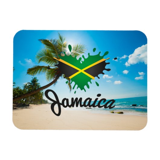 Jamaica Flag Island - Proud Jamaicans - Magnet Magneet (Horizontaal)