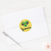 Jamaica Flag Island - Proud Jamaicans - Sticker (Envelop)