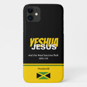 Jamaica Flag JESUS YESHUA Scripts gepersonaliseerd Case-Mate iPhone Case (Achterkant)