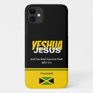 Jamaica Flag JESUS YESHUA Scripts gepersonaliseerd Case-Mate iPhone Case