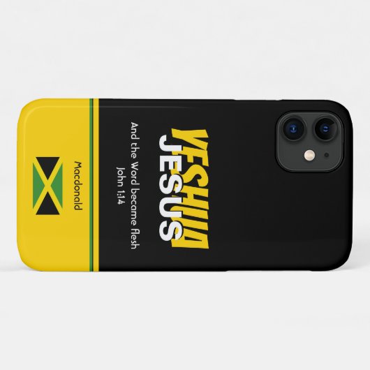Jamaica Flag JESUS YESHUA Scripts gepersonaliseerd Case-Mate iPhone Case (Achterkant (horizontaal))