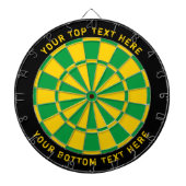 Jamaica Flag Kleuren Dartbord met aangepaste tekst (Voorkant)