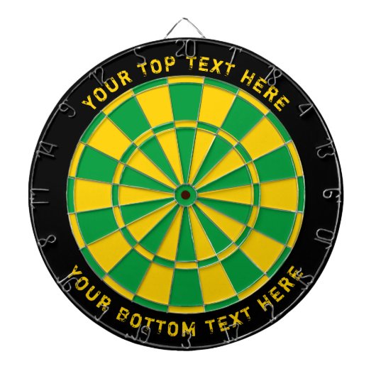 Jamaica Flag Kleuren Dartbord met aangepaste tekst (Voorkant)