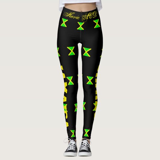 JAMAICA FLAG LEGGINGS BLACK HAVIC ACD (Voorkant)