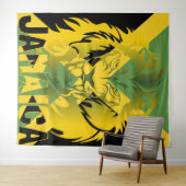 Jamaica Flag Lion Judah Tapestry Design Wandkleed (In Situ (horizontaal))
