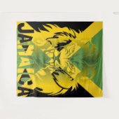 Jamaica Flag Lion Judah Tapestry Design Wandkleed (Voorkant (horizontaal))