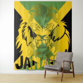 Jamaica Flag Lion Judah Tapestry Design Wandkleed (In situ)