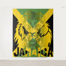 Jamaica Flag Lion Judah Tapestry Design