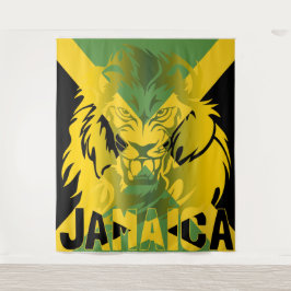 Jamaica Flag Lion Judah Tapestry Design Wandkleed