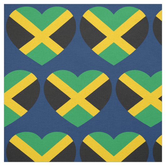 Jamaica Flag Love Heart Pattern Stof (Swatch)