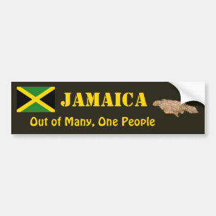 Jamaica Flag + Map Bumpersticker