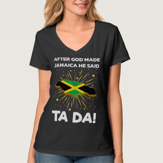 Jamaica Flag Map Jamaican T-shirt (Voorkant)