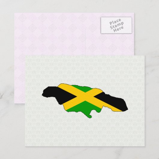 Jamaica Flag Map op volledige grootte Briefkaart (Voorkant / Achterkant)