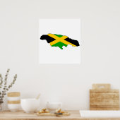 Jamaica Flag Map op volledige grootte Poster (Keuken)
