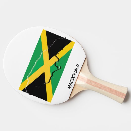 JAMAICA FLAG & MAP Persoonlijk Tafeltennisbatje (Zijkant)