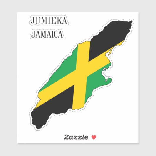 Jamaica Flag Map Sticker (Vel)