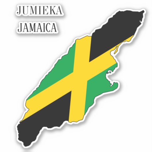 Jamaica Flag Map Sticker (Voorkant)