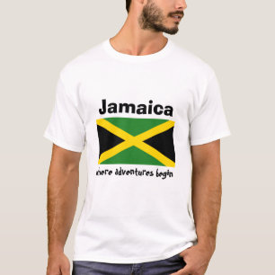 Jamaica Flag + Map + Tekst T-Shirt