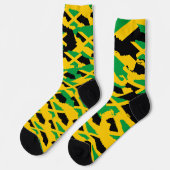 Jamaica Flag Modern Art Rasta Roots Camo Socks Sokken (Links)