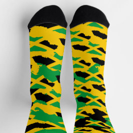 Jamaica Flag Modern Art Rasta Roots Camo Socks Sokken