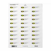 Jamaica Flag Monogram Wedding Return Address Etiket (Full Sheet)