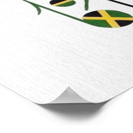 Jamaica Flag Musical Notes Poster (Hoek)