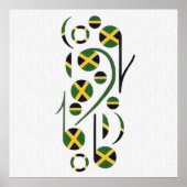 Jamaica Flag Musical Notes Poster (Voorkant)