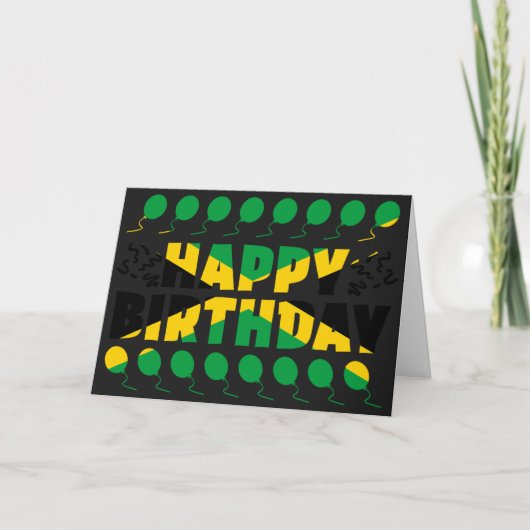 Jamaica Flag Patriotic Birthday Kaart (Voorkant)