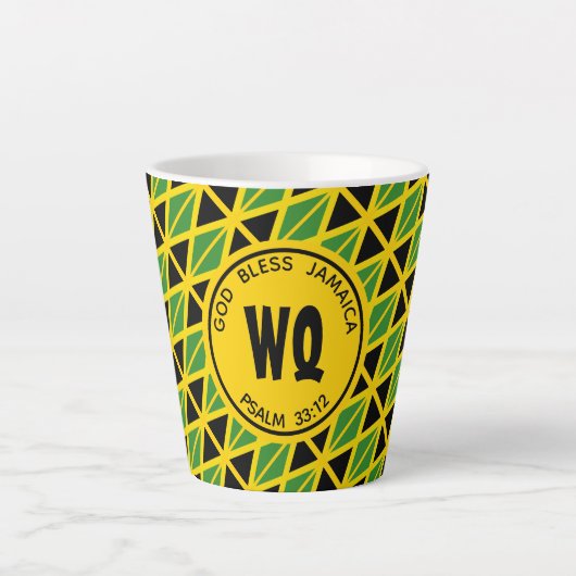 JAMAICA FLAG Patriotic  Yellow Latte Mok (Voorkant)