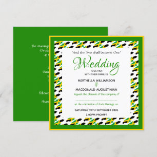 JAMAICA FLAG Patriottic Custom Wedding Kaart
