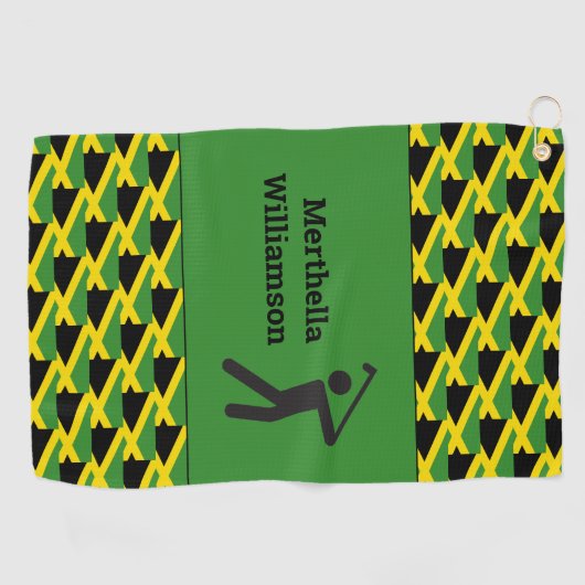 JAMAICA FLAG Pattern Personalized Golfhanddoek (Horizontaal)
