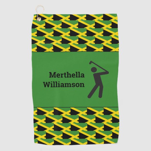 JAMAICA FLAG Pattern Personalized Golfhanddoek (Voorkant)