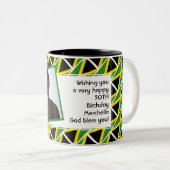 JAMAICA FLAG Photo Template Voeg Jouw tekst toe Tweekleurige Koffiemok (Voorkant rechts)