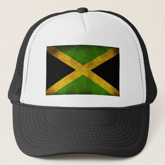 Jamaica Flag - Proud Jamaicans - Rasta Cap Trucker Pet (Voorkant)