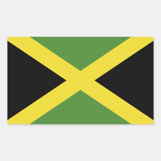 Jamaica Flag Rechthoekige Sticker (Voorkant)