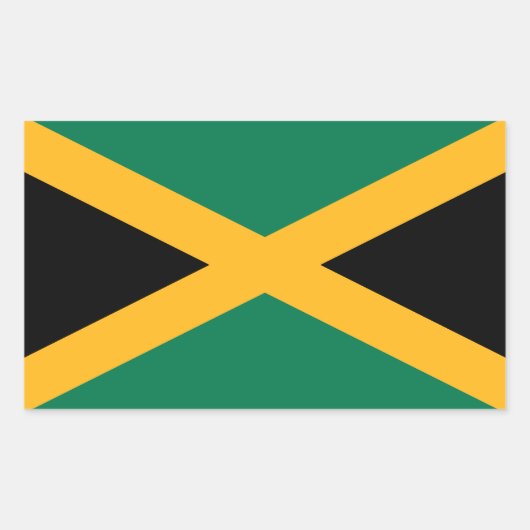 Jamaica Flag Rechthoekige Sticker (Voorkant)