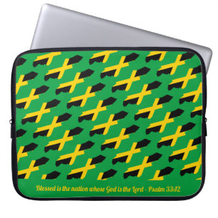 JAMAICA FLAG  ScriptGROEN Laptop Sleeve