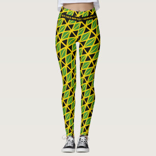 JAMAICA FLAG Scripts VOEREN UW RACE AAN persoonlij Leggings