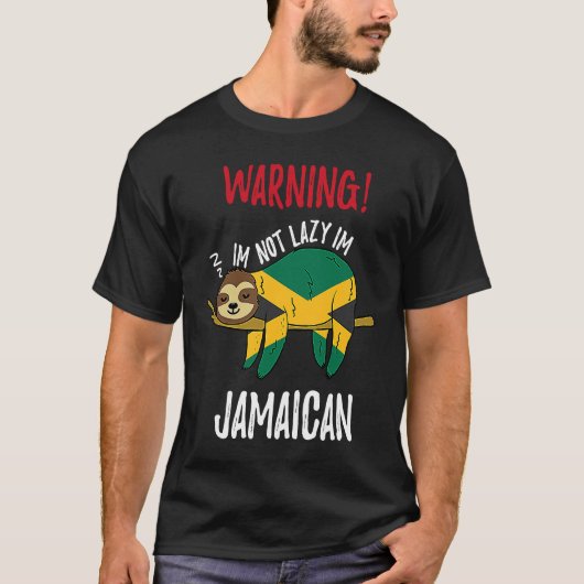 Jamaica Flag Sloth Im Not Lazy Im Jamaican T-shirt (Voorkant)
