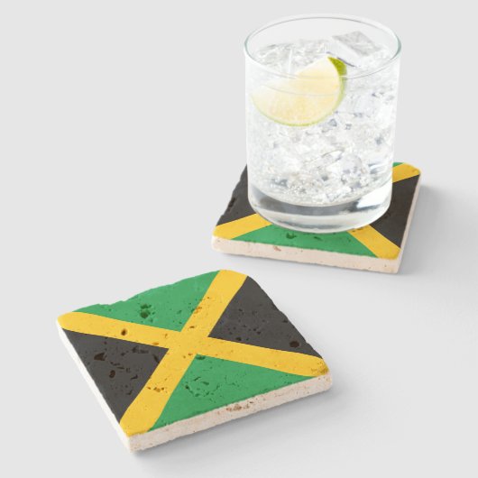 Jamaica Flag Stone Onderzetter (Zijkant)